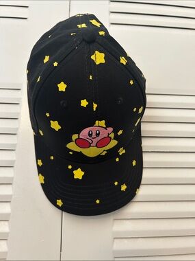 Kirby Baseball Cap - Black with Warp Stars